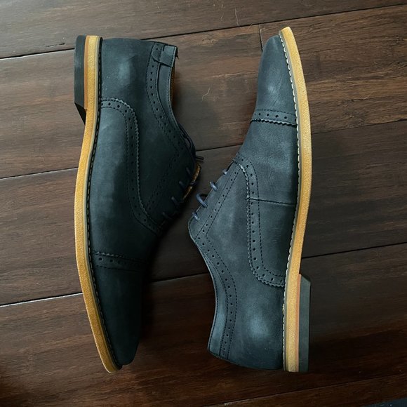 Navy Suede Cap-Toe Oxford main image 4